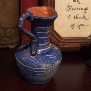 Antique Handmade Clay Pitcher Pottery Mexico